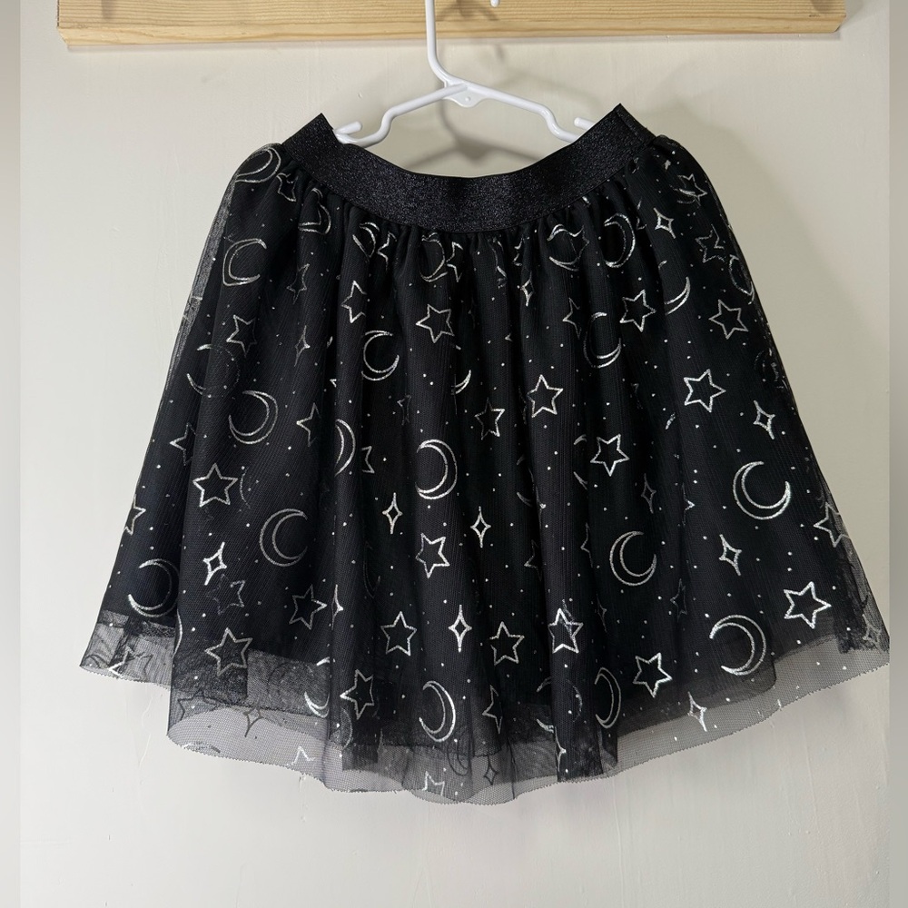 Cat & Jack Black Celestial Tulle Skirt, size 7/8